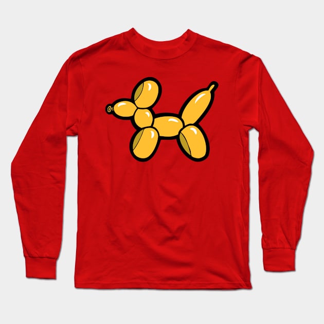 Balloon Animal Yellow Dog Long Sleeve T-Shirt by evannave